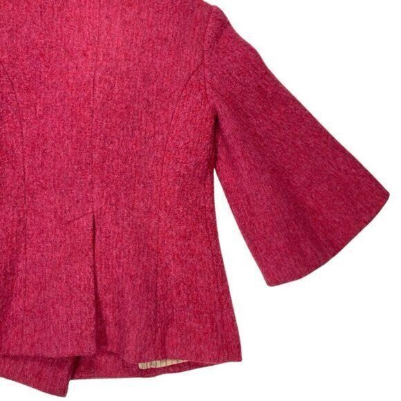 Beth Bowley Wool Pea Coat Womens Sz 10 Pink Flare Sleeve Classic Elegance Jacket - Picture 10 of 16
